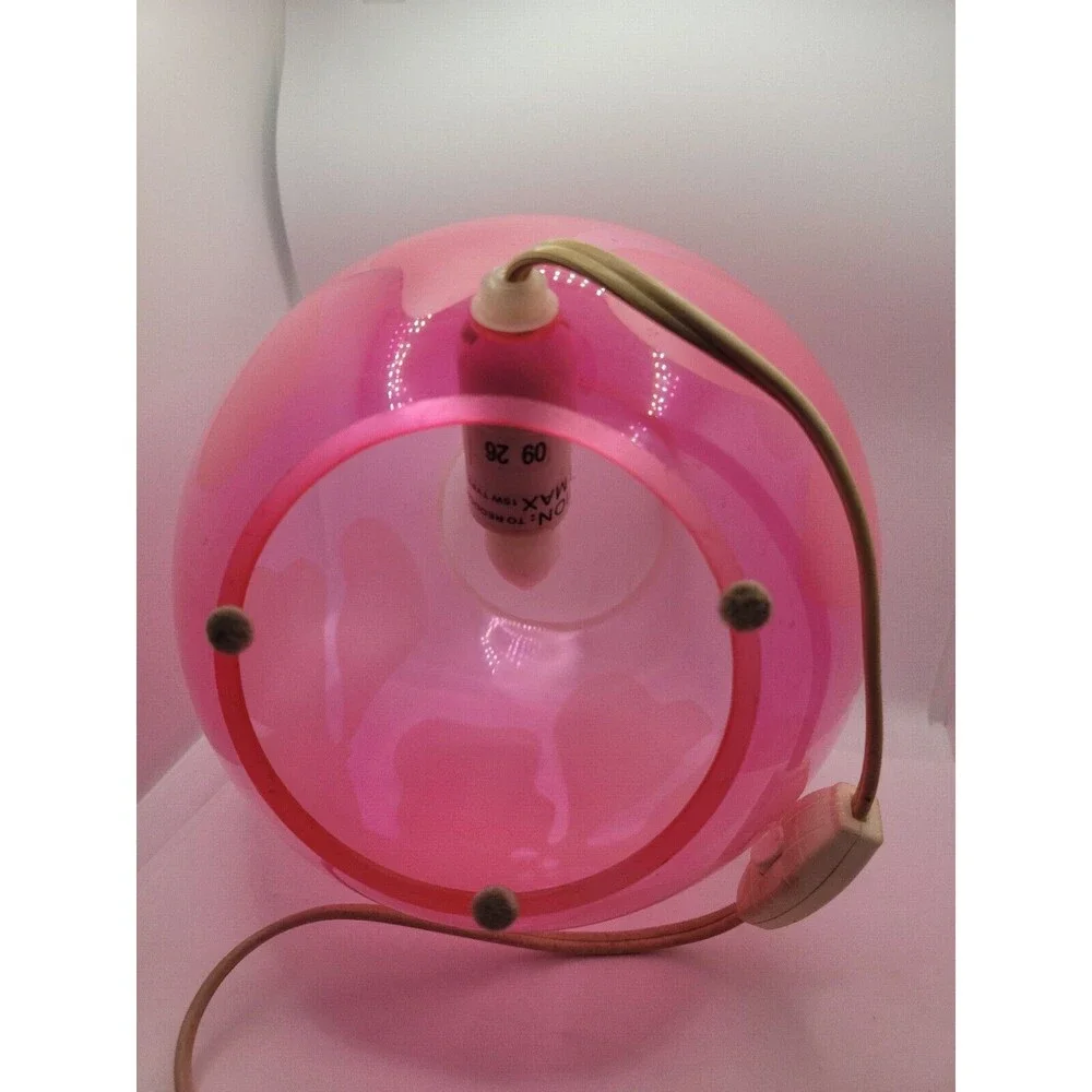 IKEA Knubbig 4” Table Lamp Butterfly Floral Light Pink Glass Globe No Bulb